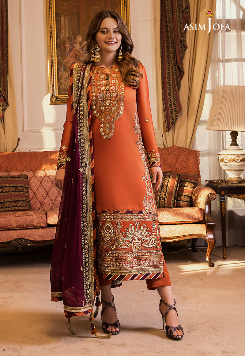 AJSM-12 EMBROIDERED DULL SILK 3 PCS