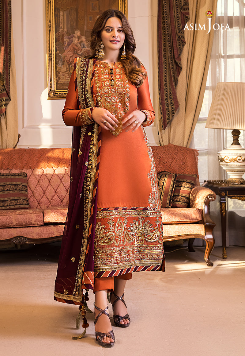 AJSM-12 EMBROIDERED DULL SILK 3 PCS