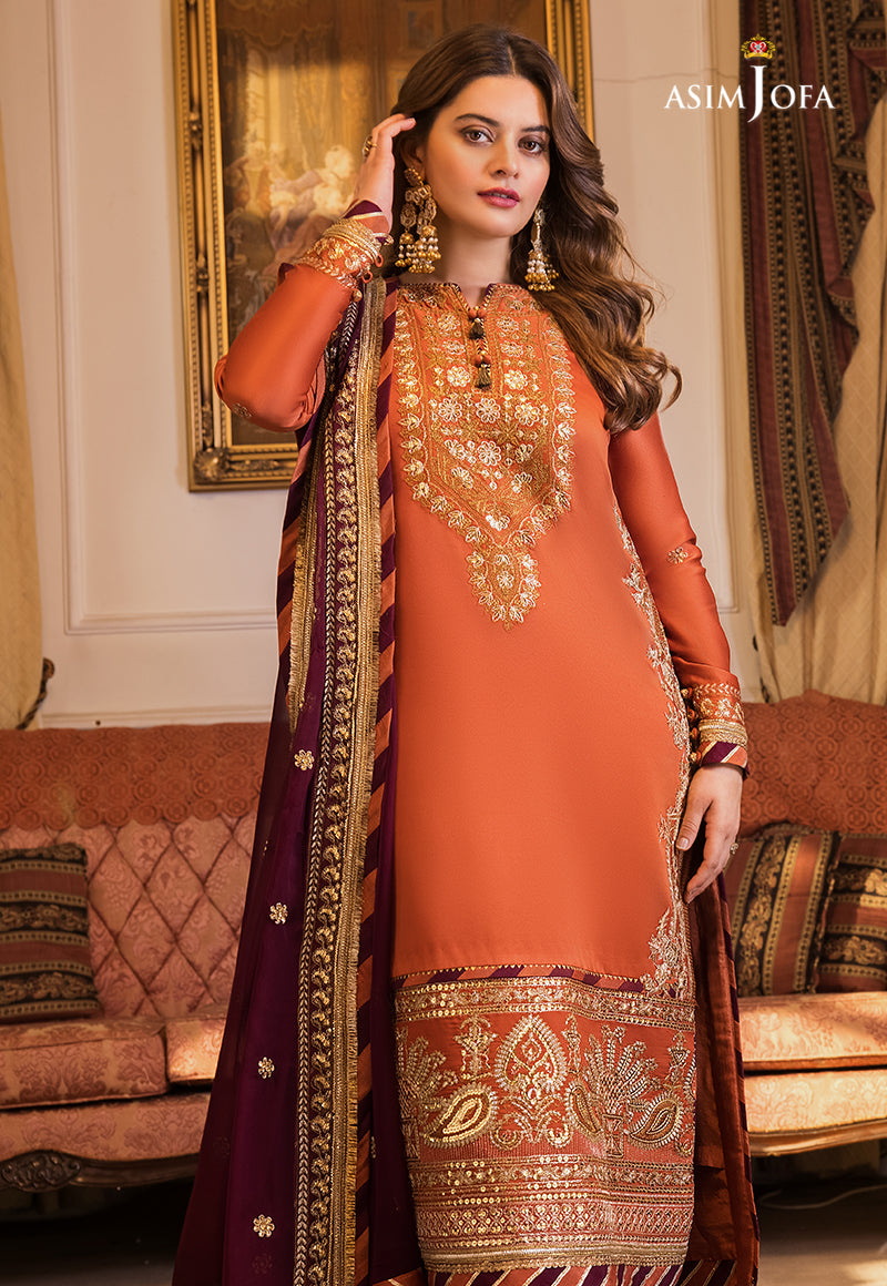 AJSM-12 EMBROIDERED DULL SILK 3 PCS