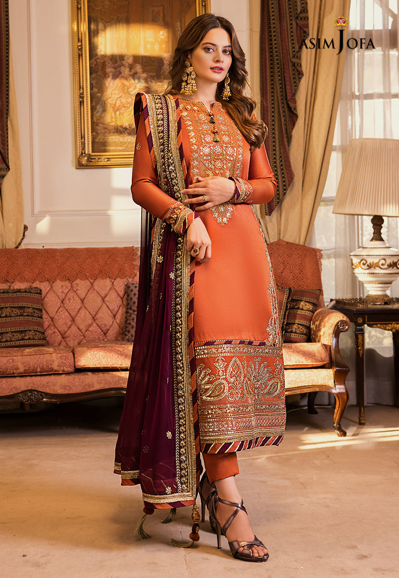 AJSM-12 EMBROIDERED DULL SILK 3 PCS
