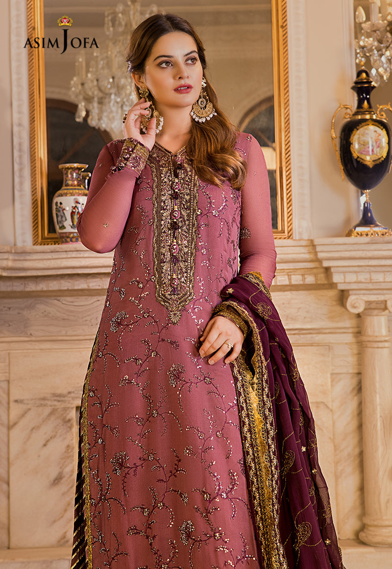 AJSM-14 EMBROIDERED CHIFFON 3 PCS