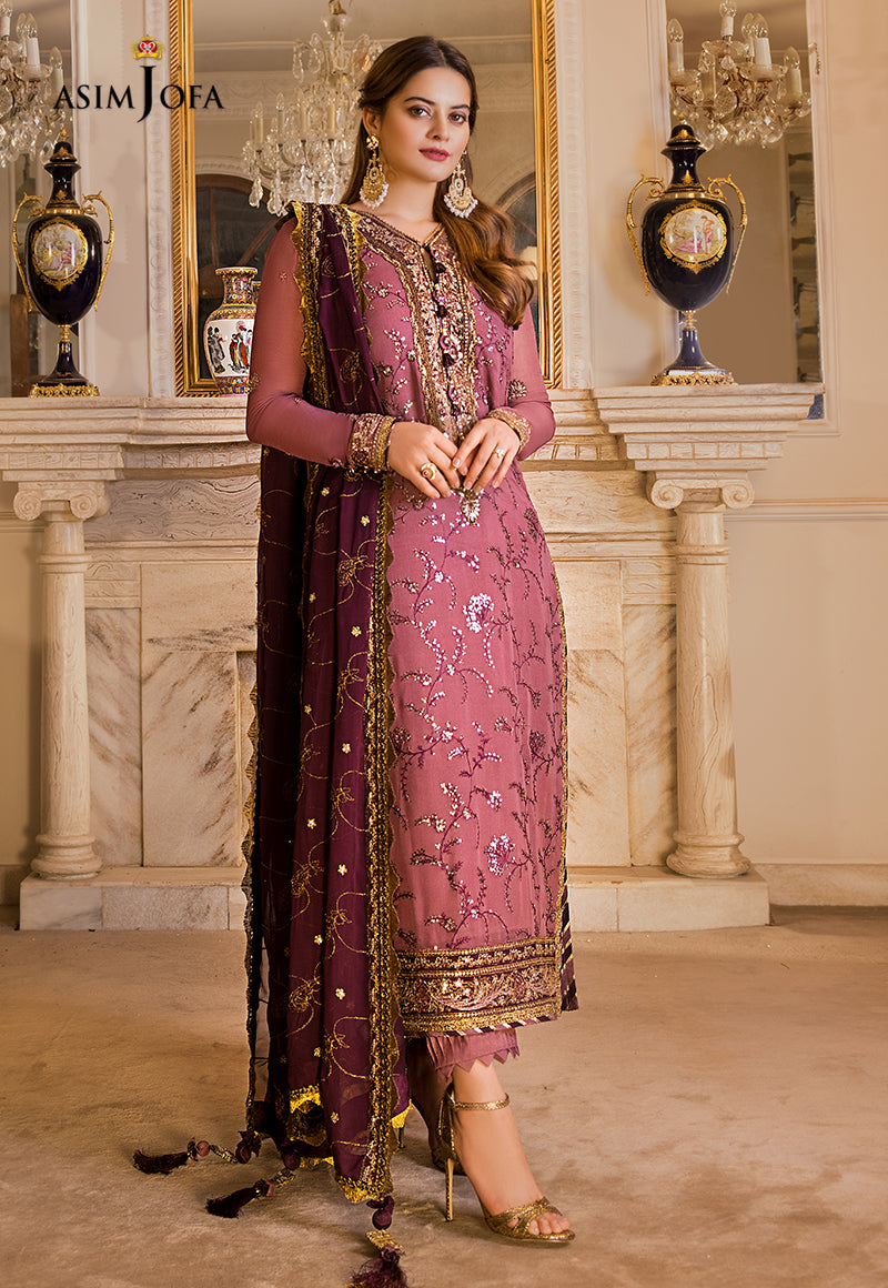 AJSM-14 EMBROIDERED CHIFFON 3 PCS