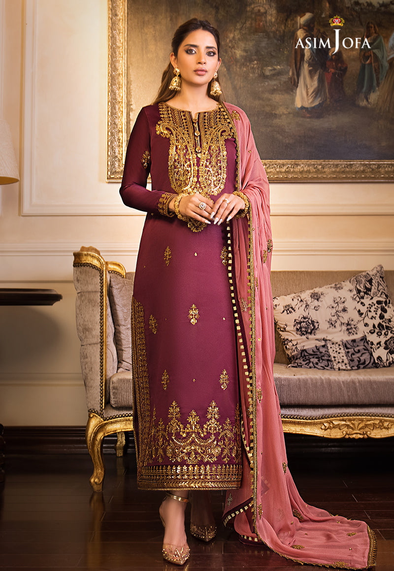 AJSM-15 EMBROIDERED DULL SILK 3 PCS