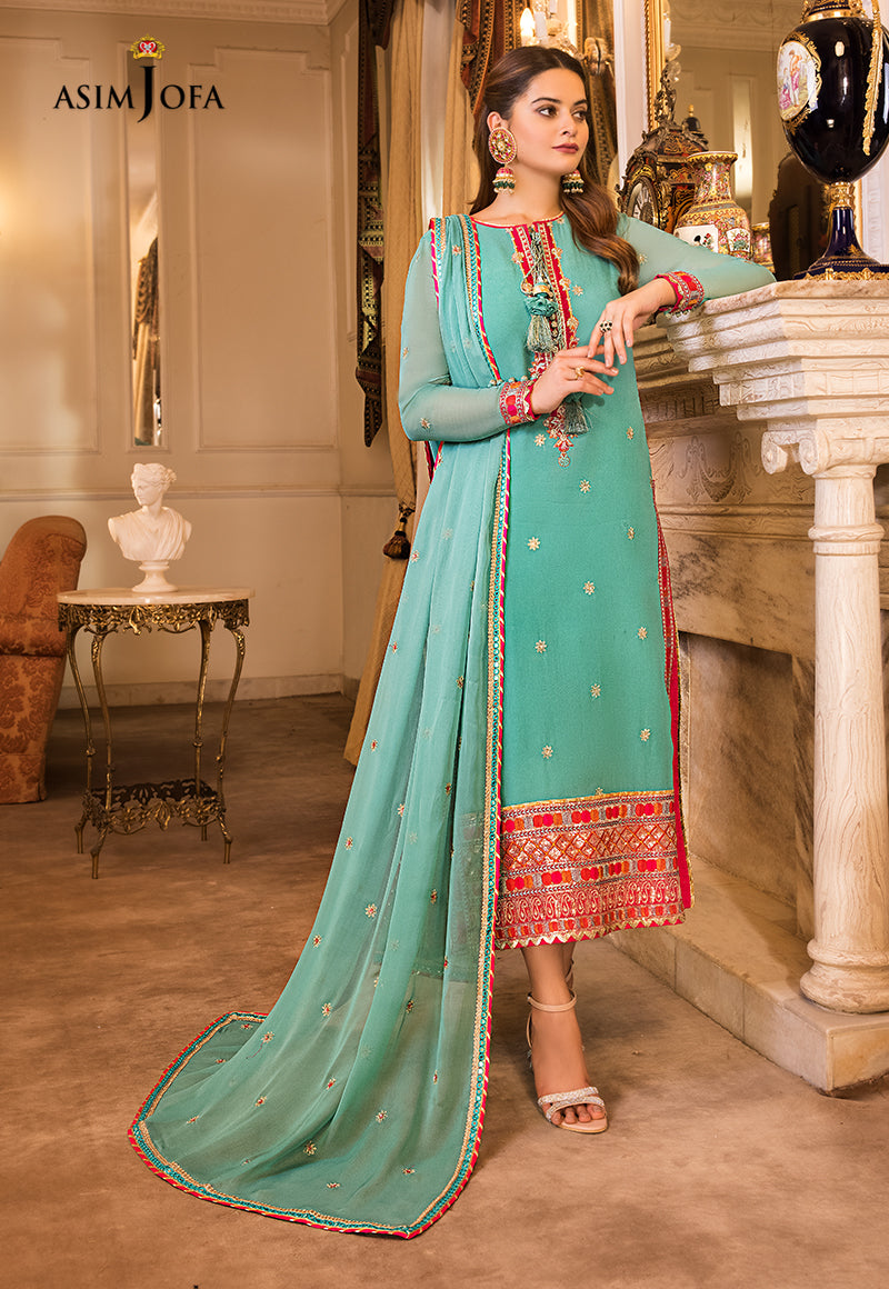 AJSM-16 EMBROIDERED DULL SILK 3 PCS