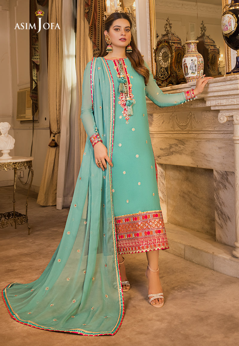 AJSM-16 EMBROIDERED DULL SILK 3 PCS
