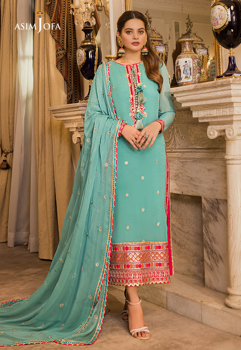 AJSM-16 EMBROIDERED DULL SILK 3 PCS