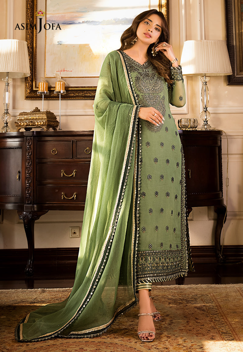 AJSM-23 EMBROIDERED CHIFFON 3 PCS