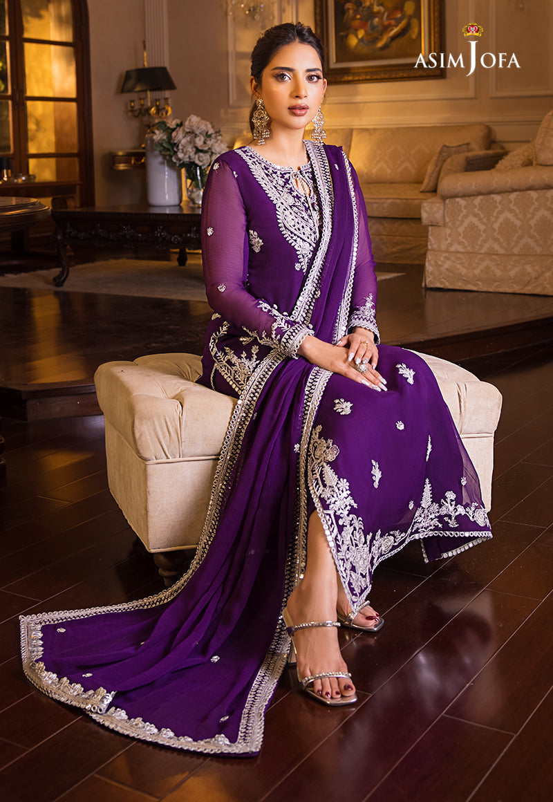 AJSM-25 EMBROIDERED CHIFFON 3 PCS