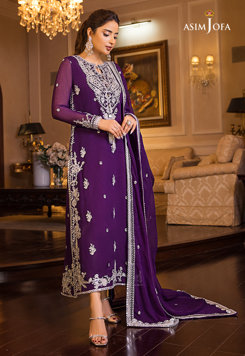 AJSM-25 EMBROIDERED CHIFFON 3 PCS