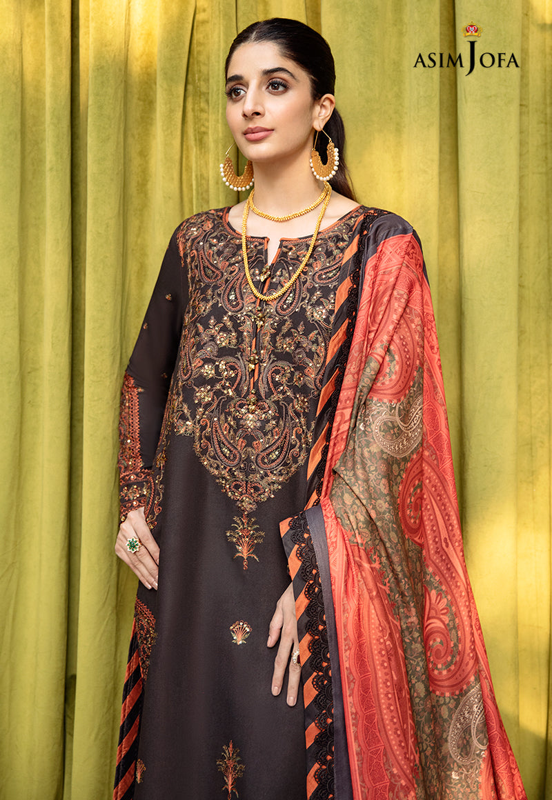 AJW-01 EMBROIDERED ORGANZA 3 PCS