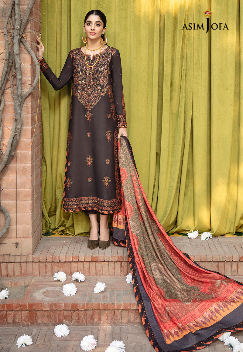 AJW-01 EMBROIDERED ORGANZA 3 PCS