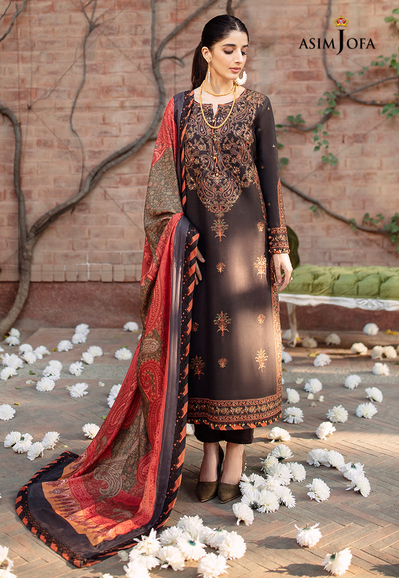 AJW-01 EMBROIDERED ORGANZA 3 PCS