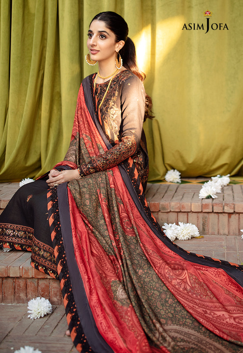 AJW-01 EMBROIDERED ORGANZA 3 PCS