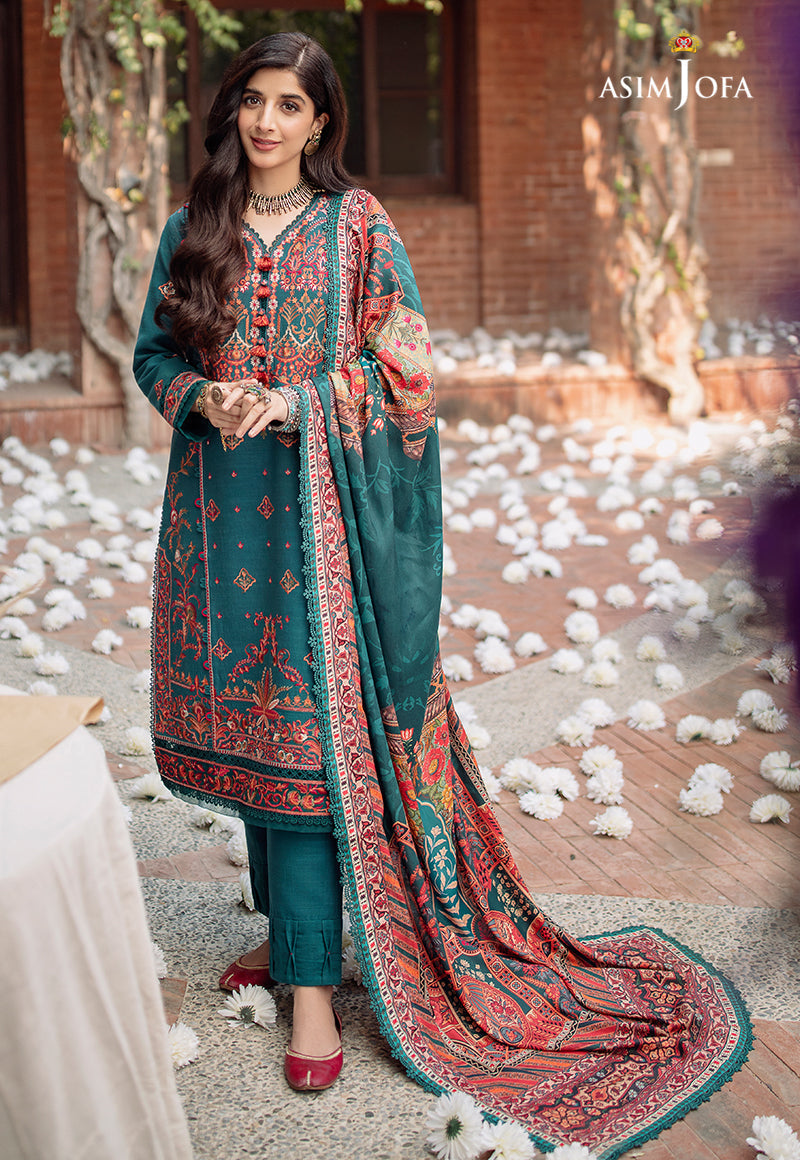 AJW-15 EMBROIDERED KHADDAR 3 PCS
