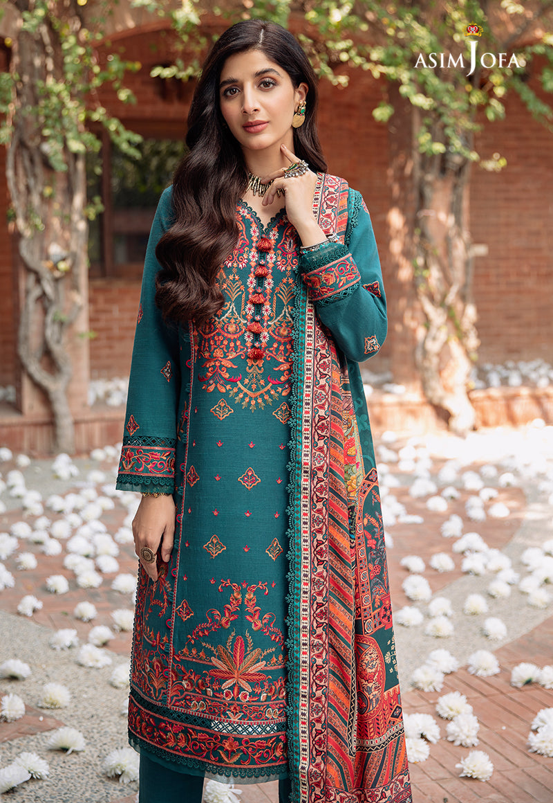 AJW-15 EMBROIDERED KHADDAR 3 PCS