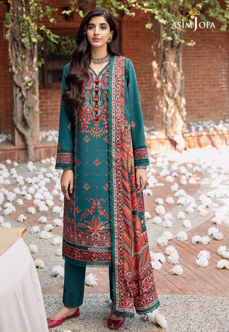 AJW-15 EMBROIDERED KHADDAR 3 PCS