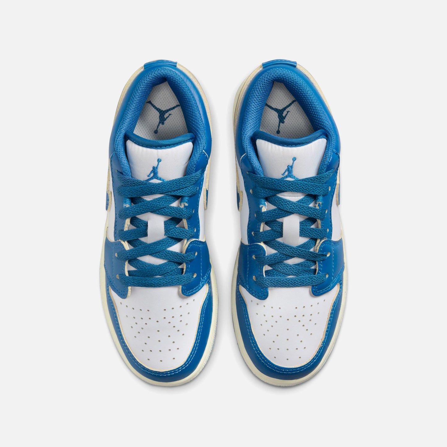 Jordan GS Air Jordan 1 Low SE - White / Industrial Blue / Blue Grey