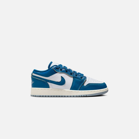 Jordan GS Air Jordan 1 Low SE - White / Industrial Blue / Blue Grey