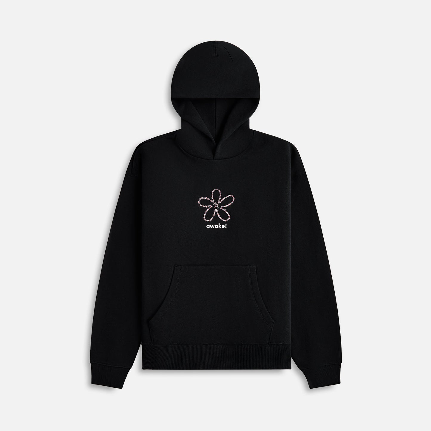 Awake NY Flower Stamp Zip Hoodie - Black