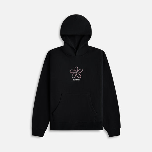 Awake NY Flower Stamp Zip Hoodie - Black