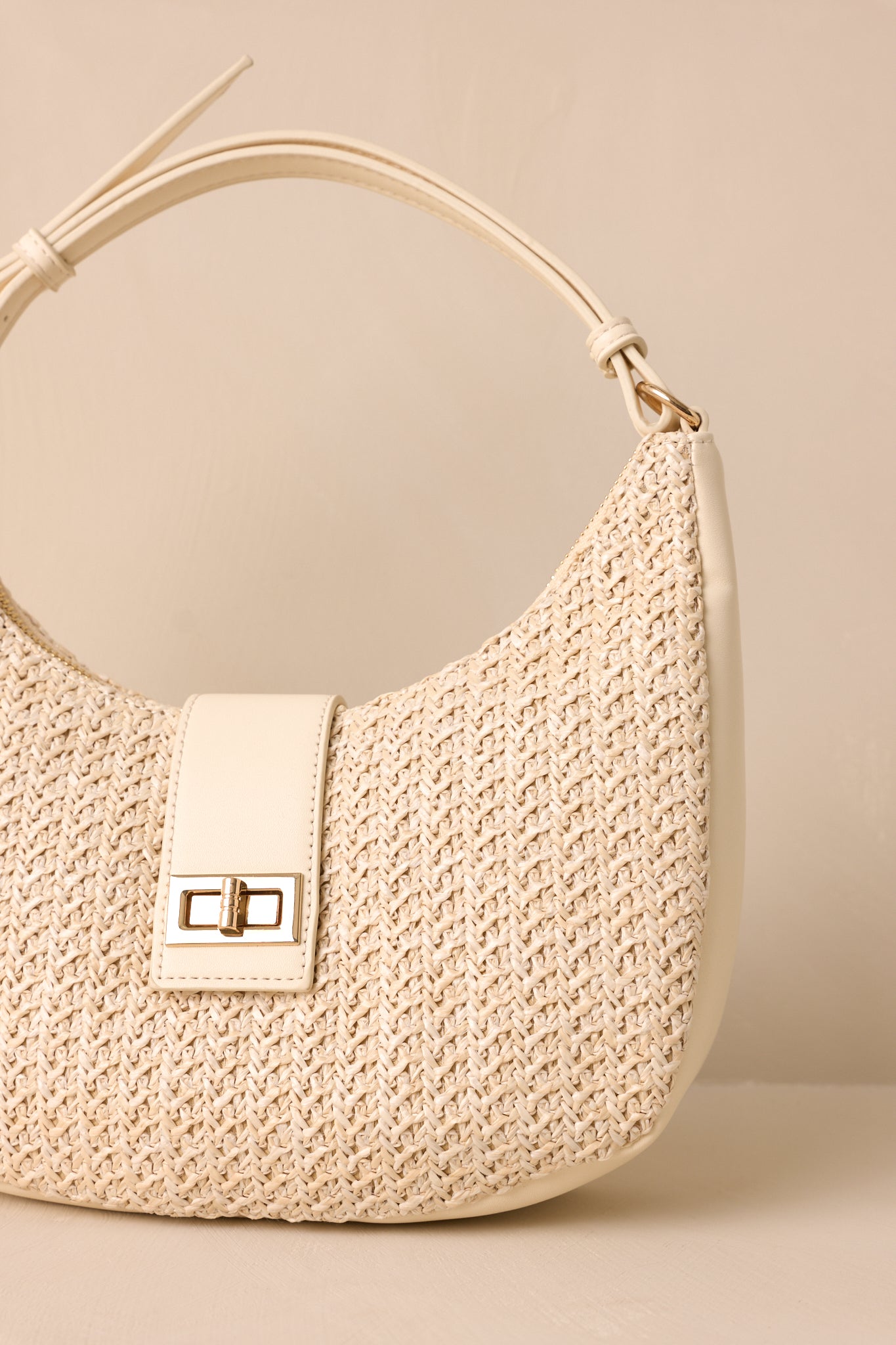 I Don't Chase Ivory Woven Handbag