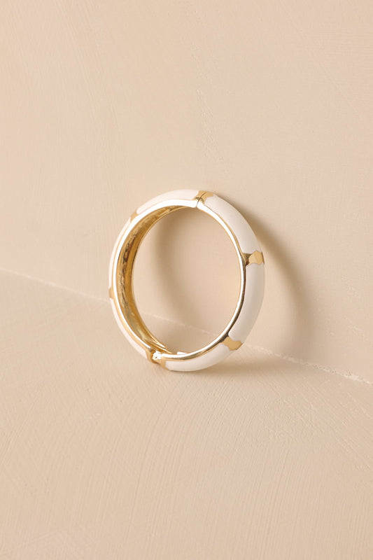 Modern Luxury White Hinged Bracelet