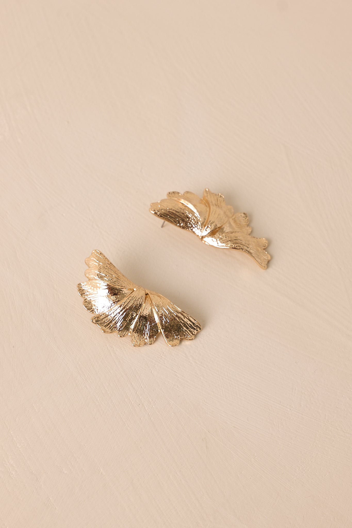 Meanwhile In Paradise Gold Textured Earrings