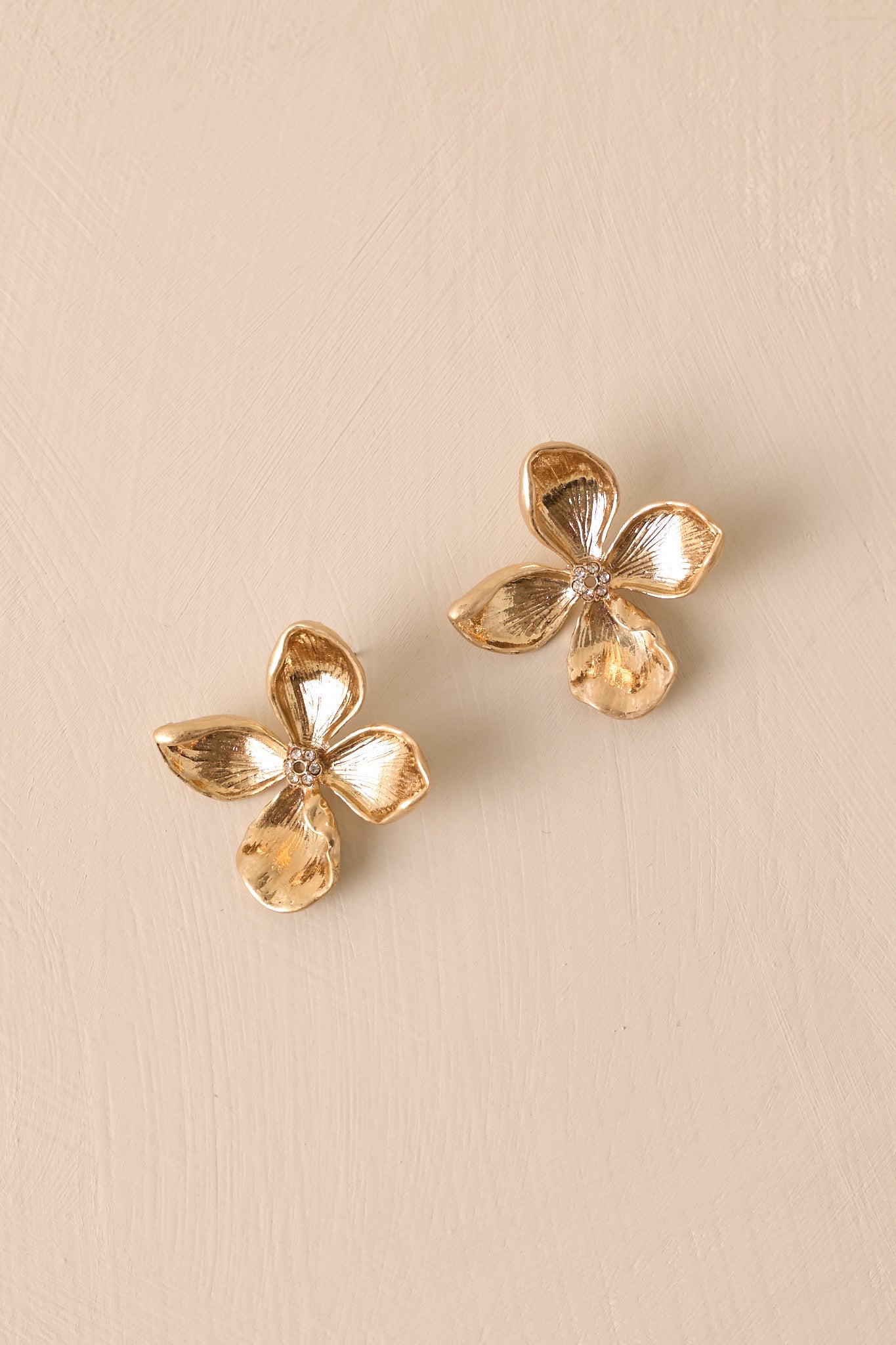 Lilac Wine Gold Flower Earrings