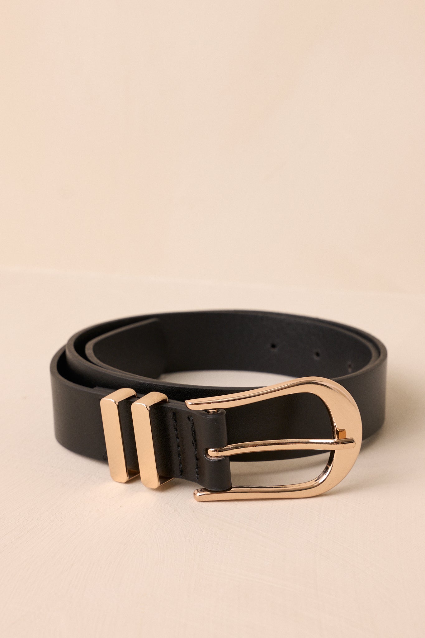 Lost In Thought Black Faux Leather Belt