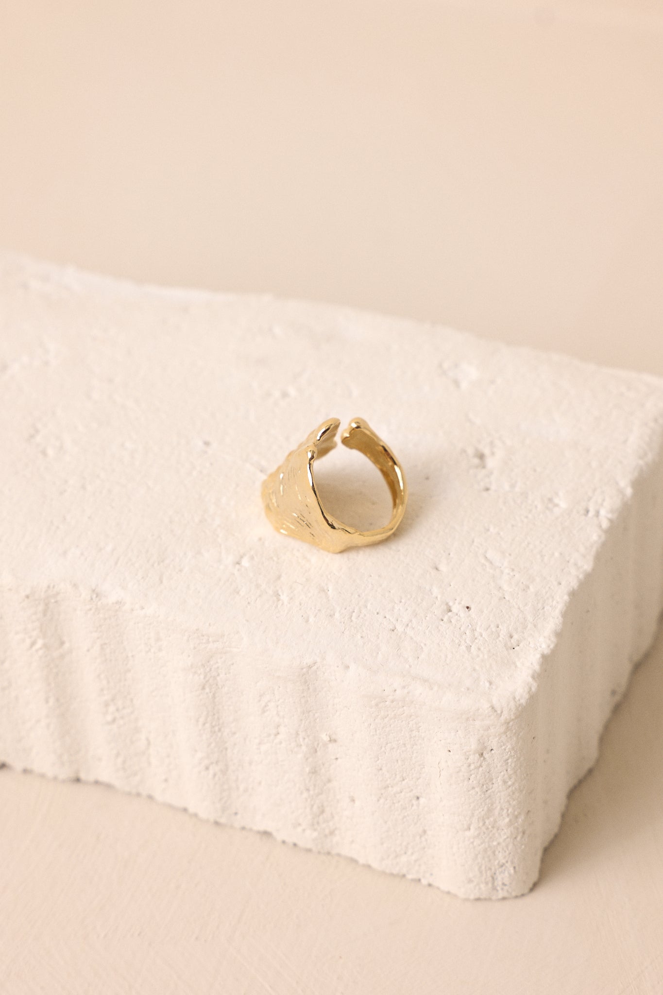 Feathered Thoughts Gold Textured Ring