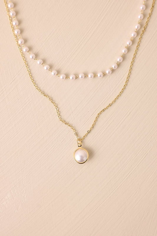 Stardust Serenade Ivory Pearl Layered Necklace
