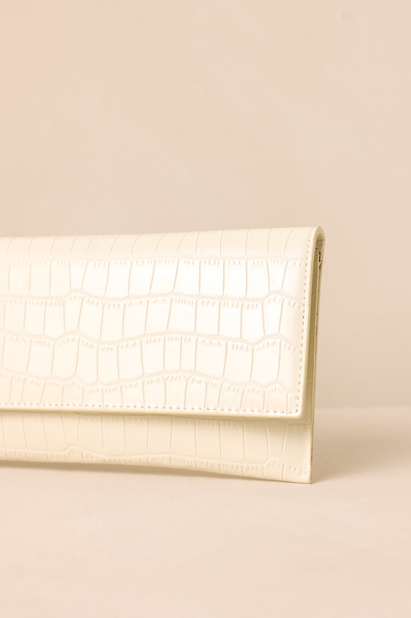Spirit of Euphoria Ivory Faux Croc Clutch