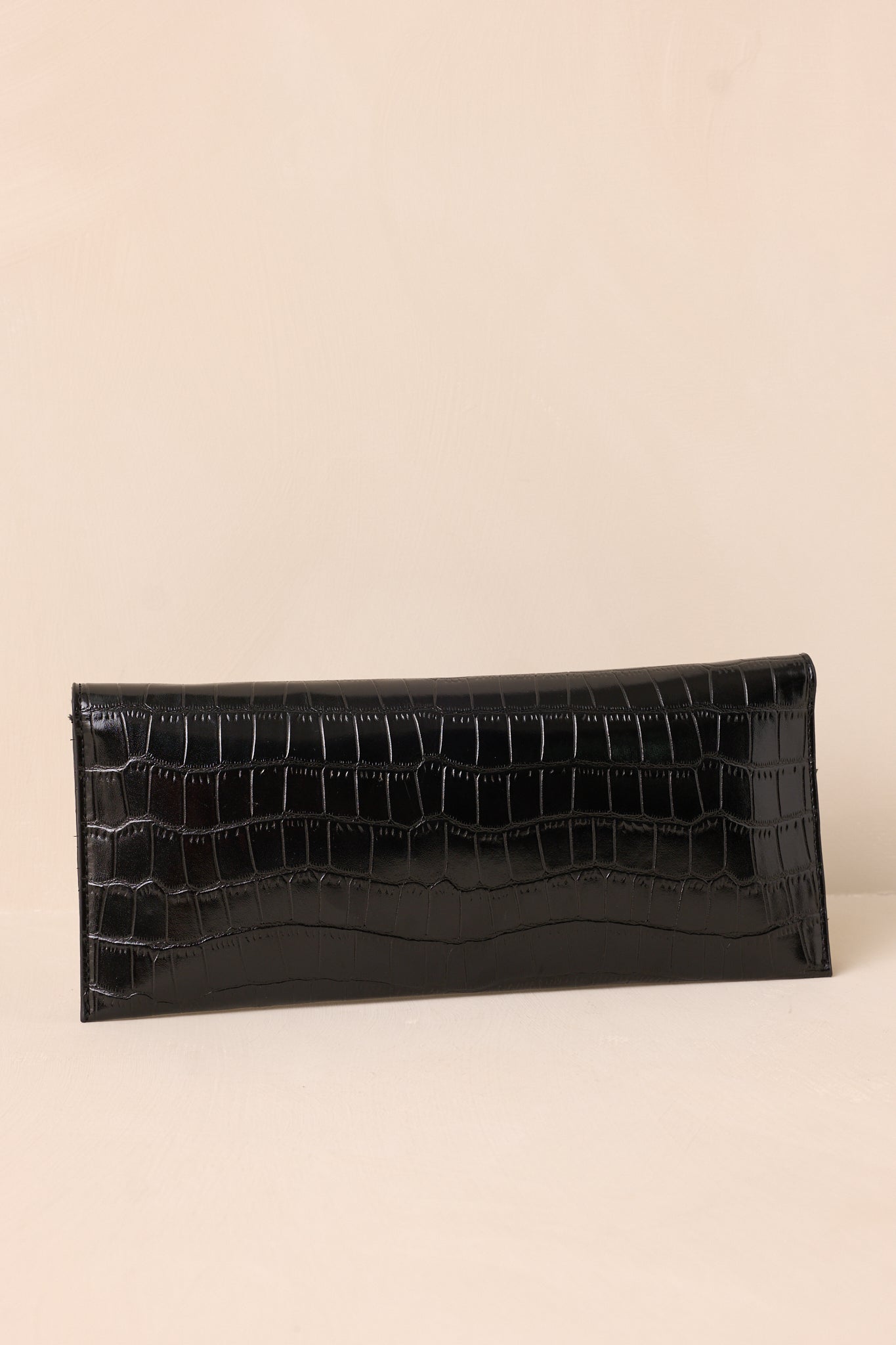 Spirit of Euphoria Black Faux Croc Clutch