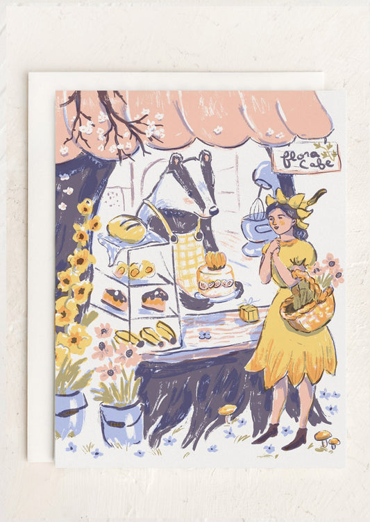 Flora Cafe Blank Card