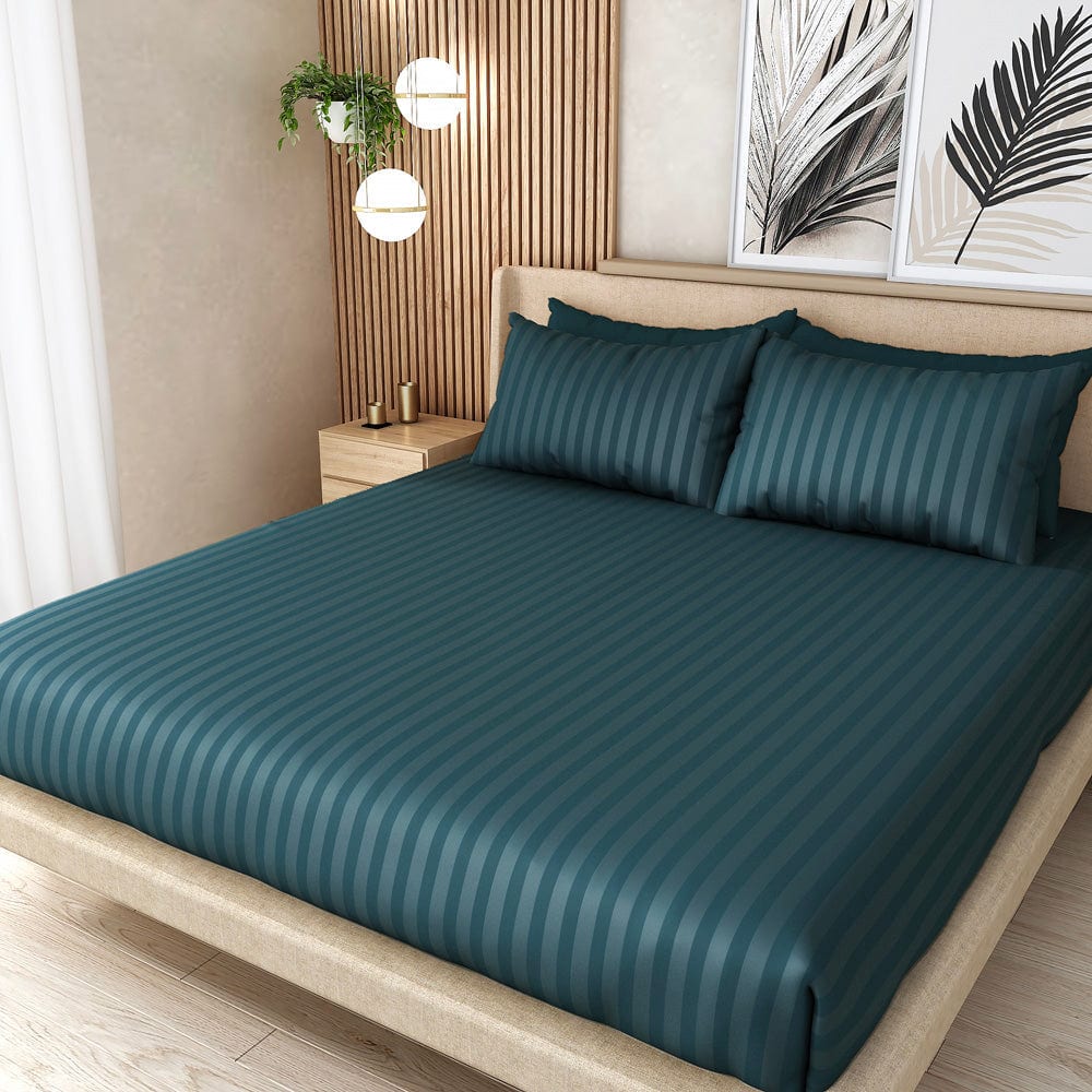 Dyed Stripe Satin Bedsheet