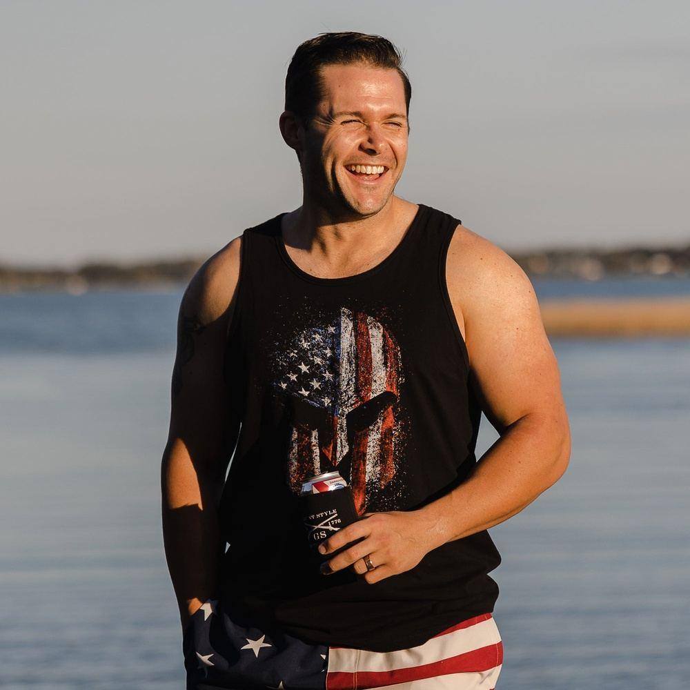 Men's American Spartan Tank - Black