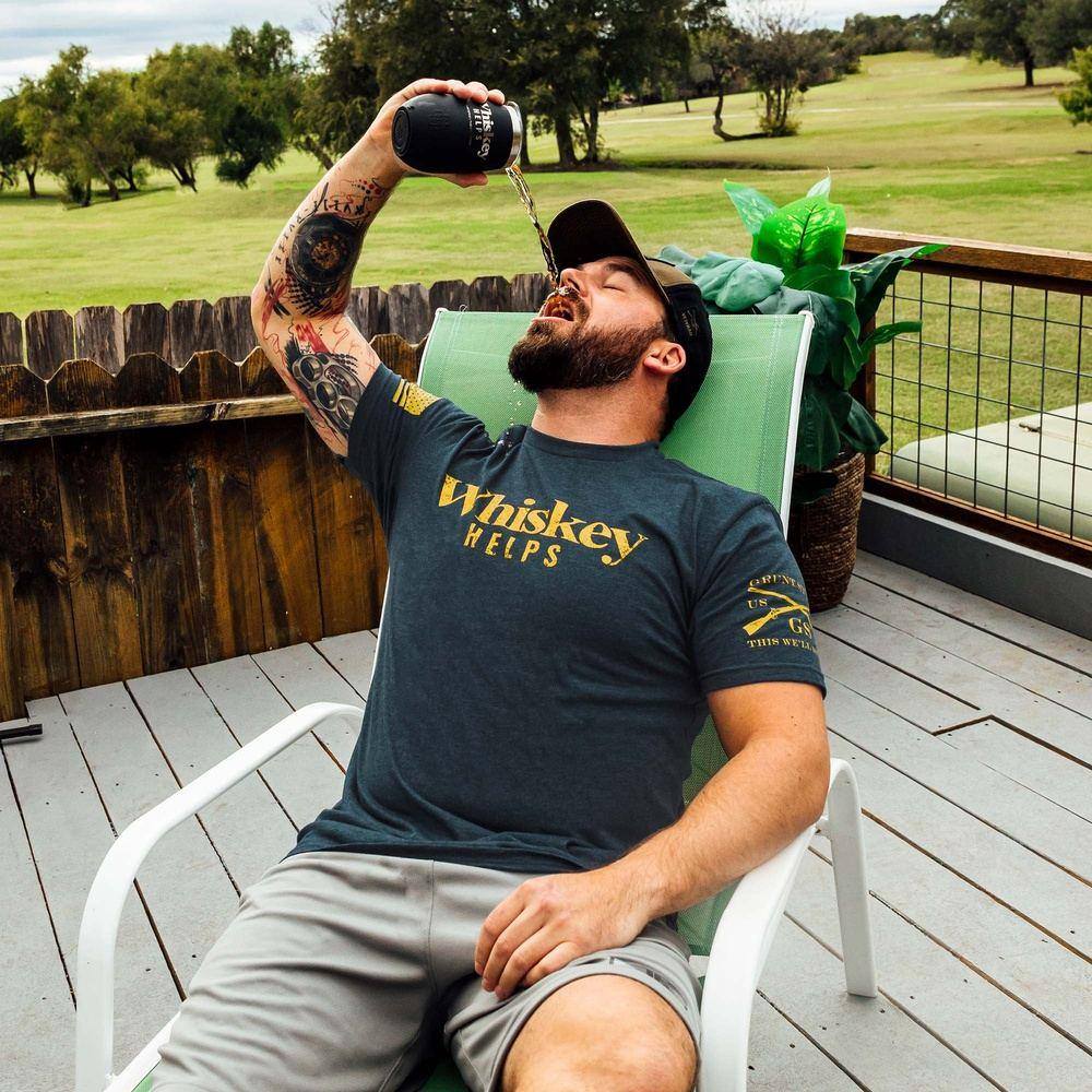 Whiskey Helps™  T-Shirt - Midnight Navy