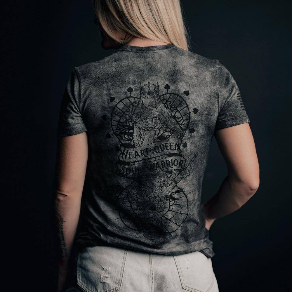 Women's Heart and Soul of a Warrior T-Shirt - Black Wash