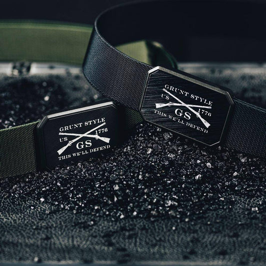 Grunt Style x Groove Life™ Belt - Gun Metal on Olive