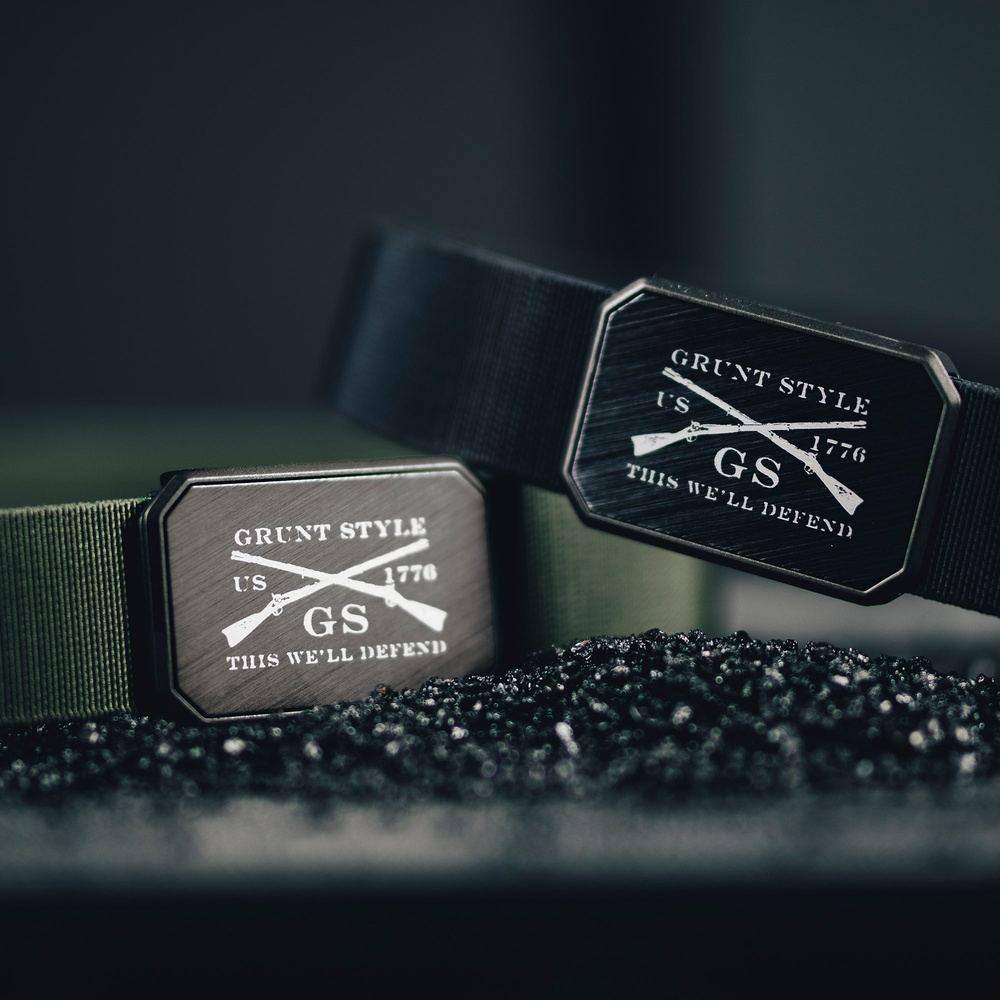 Grunt Style x Groove Life™ Belt - Gun Metal on Olive