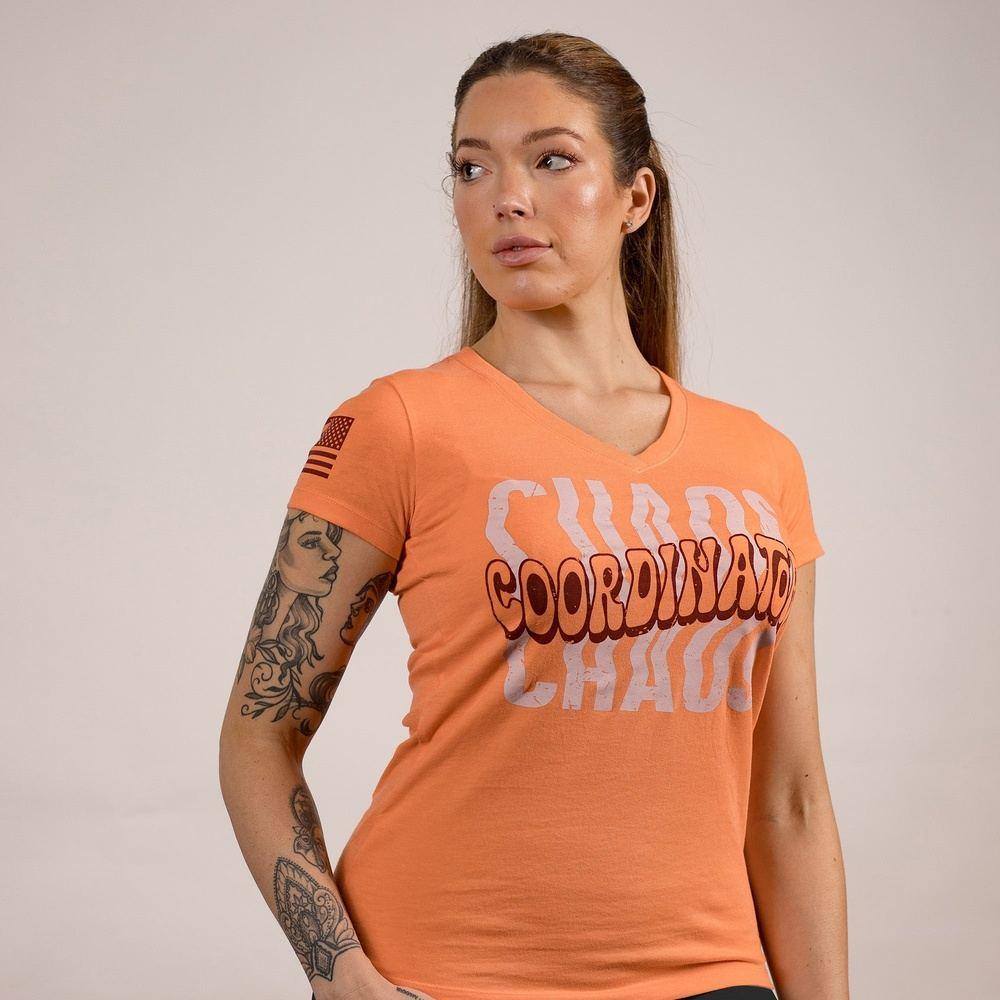 Women's Chaos Coordinator V-Neck - Apricot Crush