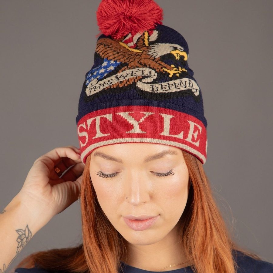 Patriot Pom Pom Beanie