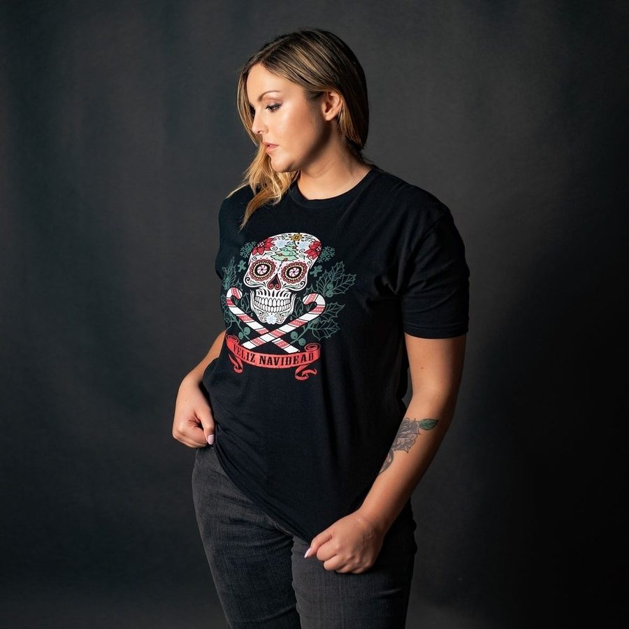 Women's Feliz Navidead Boyfriend Fit T-Shirt - Black