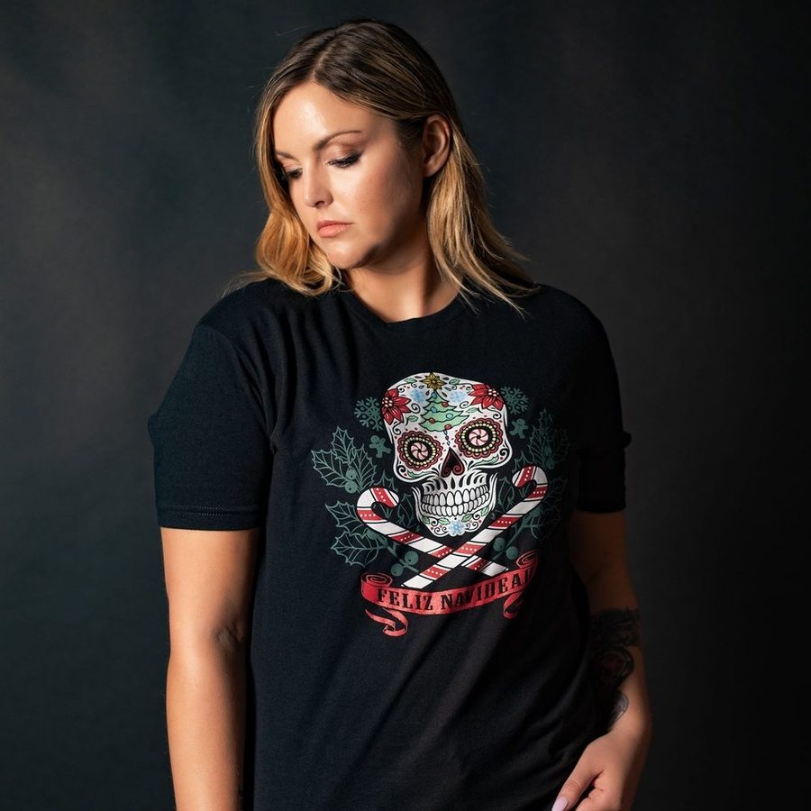 Women's Feliz Navidead Boyfriend Fit T-Shirt - Black