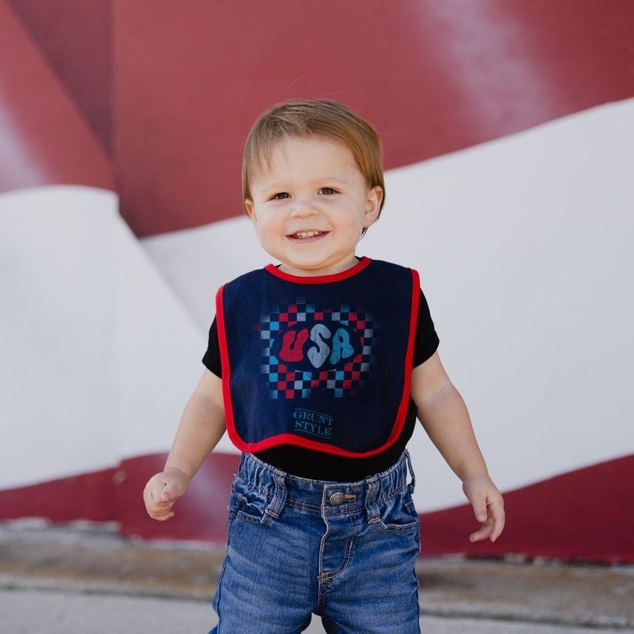 Runt Style USA Bib - Navy/Red