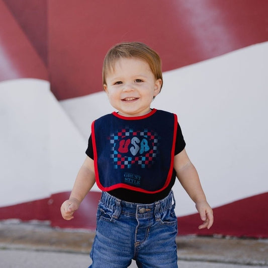 Runt Style USA Bib - Navy/Red