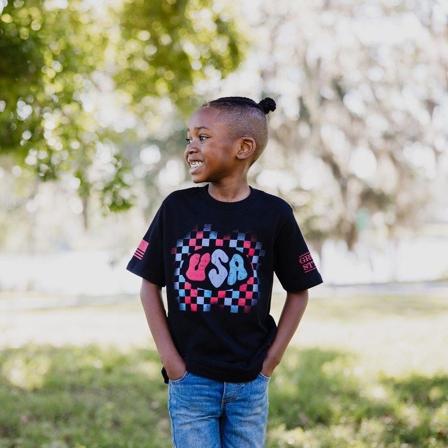 Youth USA T-Shirt - Black