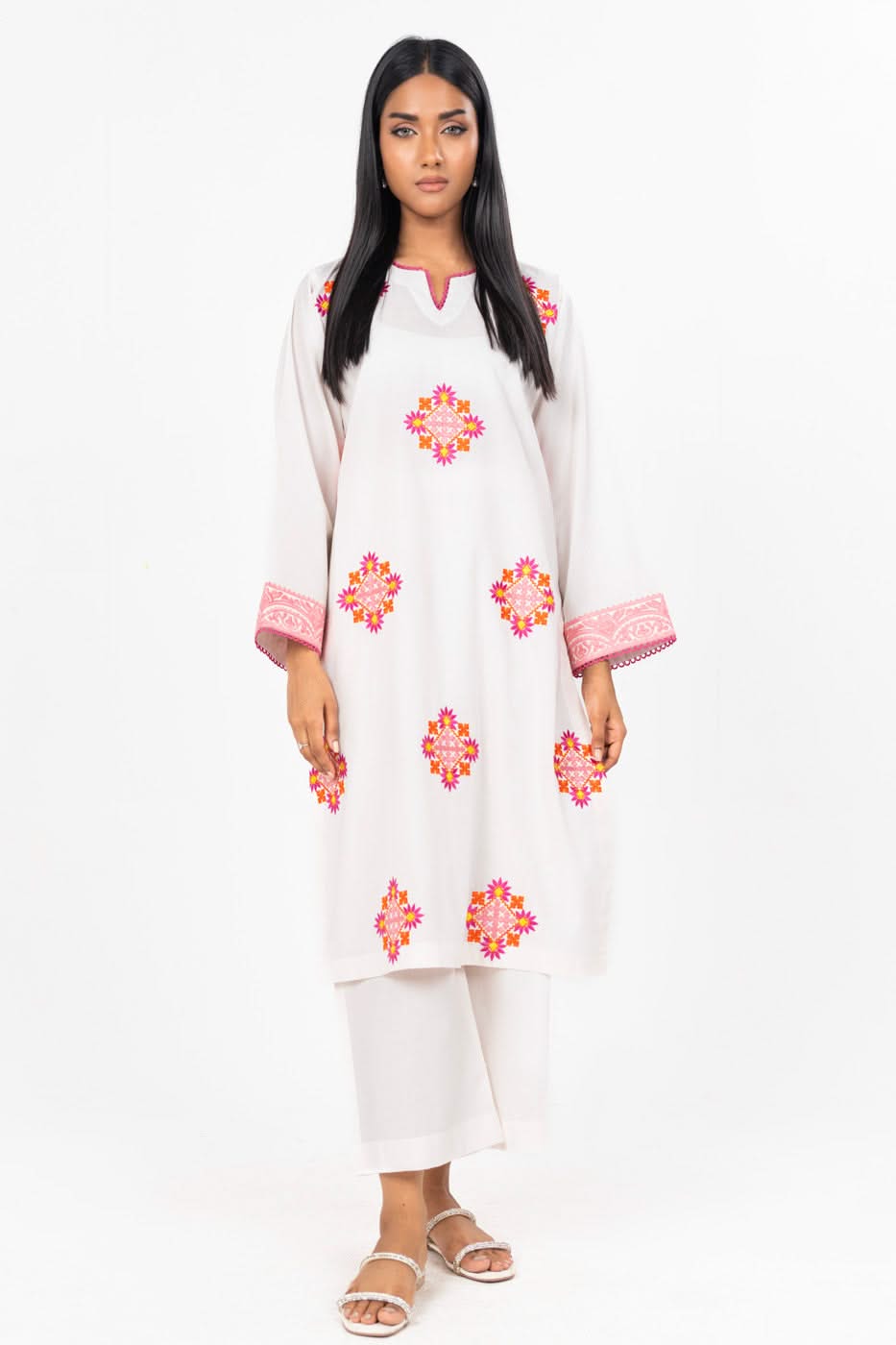Stitched - 2 Pc Embroidered Cambric Outfit