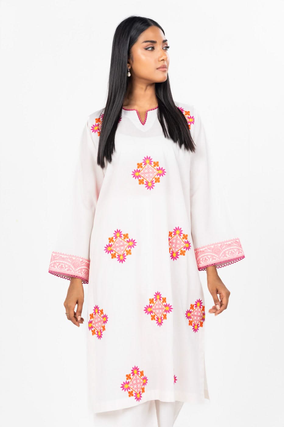 Stitched - 2 Pc Embroidered Cambric Outfit