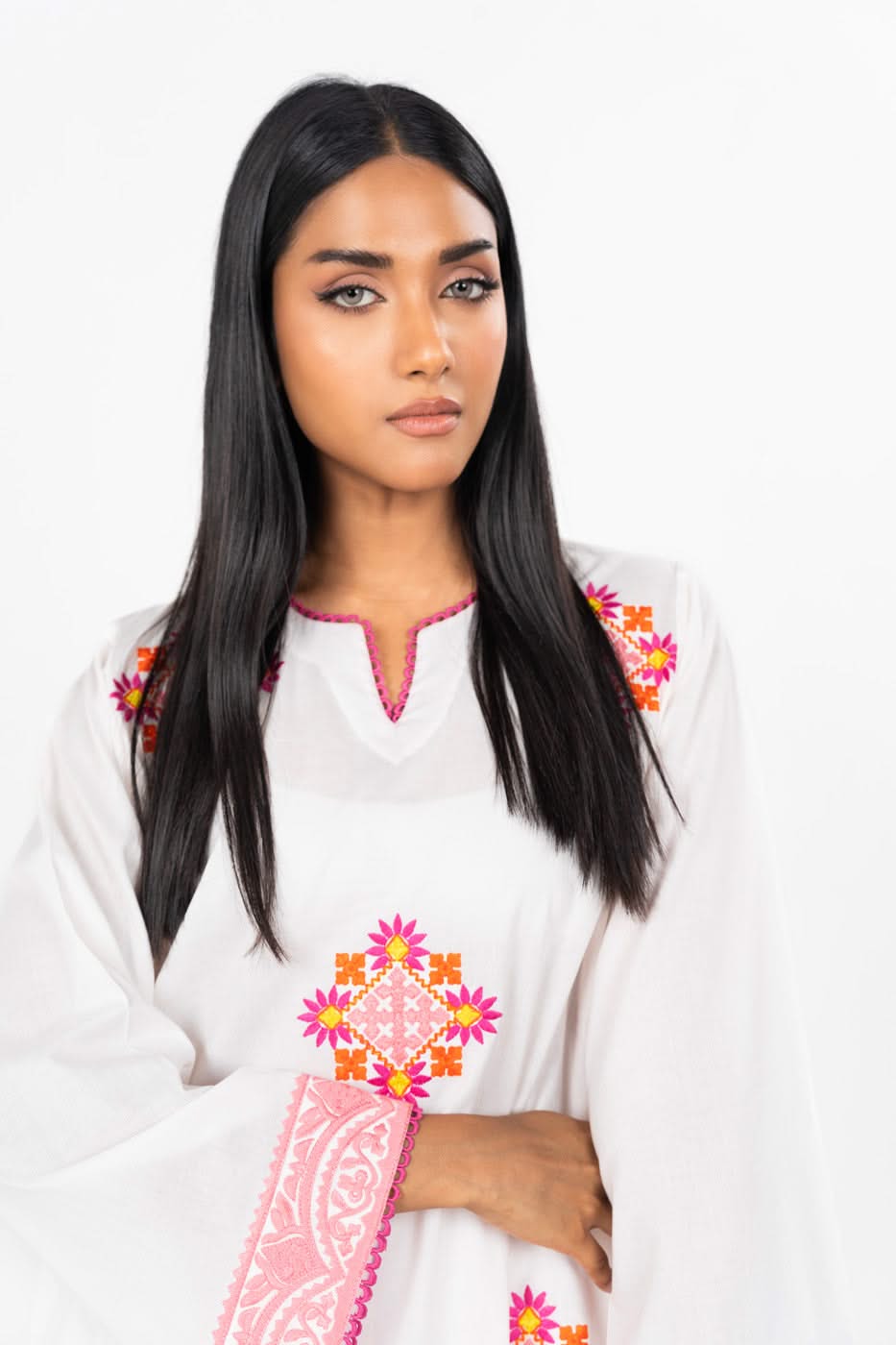 Stitched - 2 Pc Embroidered Cambric Outfit